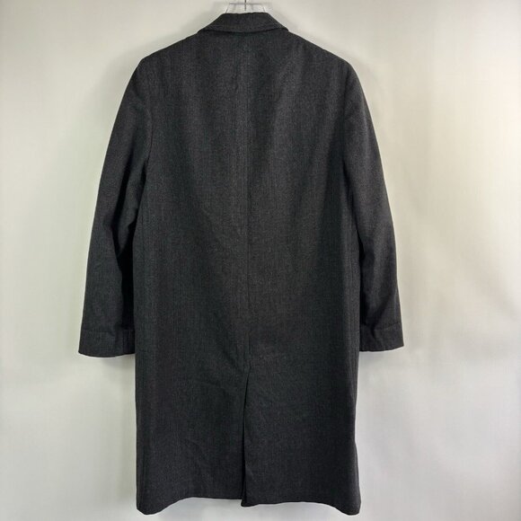 Vintage Mens Overcoat M Gray 60s John Gregory Union burgundy lining Wool blend - Picture 15 of 17